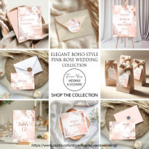 Elegant Boho-Style Pink Rose Wedding Collection