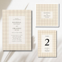 Cappuccino Plaid Rustic Wedding