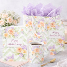 PEACH ROSES PASTEL FLORAL MOTHER'S DAY GIFT SET