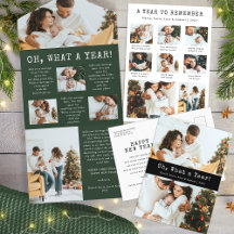2024 Year In Review Christmas Photo Collage Cards