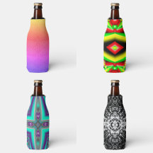 Bottle Cooler Sleeves With Abstract Designs 