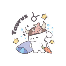 Taurus Zodiac Dreamer - Cute Sleepy Bunny