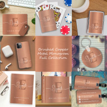 Brushed Copper Metal Monogram Collection