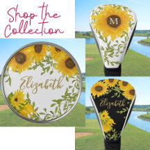 Yellow Sunflower Floral Golf Designs