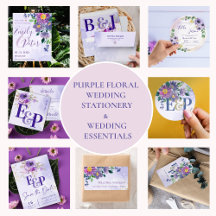 Romantic Purple Floral Wedding Stationery