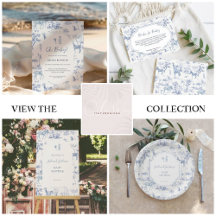 Cute Blue Safari Toile de Jouy