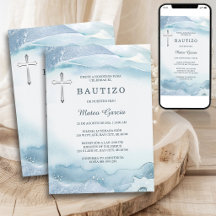 Invitación Bautizo Y Primer Añito Niño