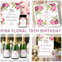 Pink Floral 70th Birthday Collection