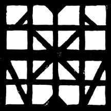 Black & White German Half-Timbered House Linocut
