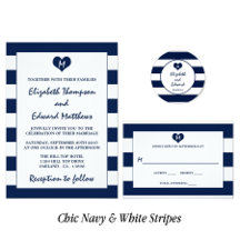 Modern Chic Navy Blue & White Wedding