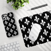 Fleur de Lis White on Black Collection
