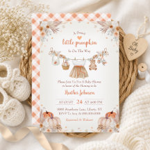 Sweet Little Pumpkin Orange & Beige Baby Shower