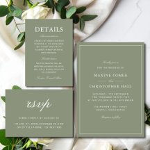 Classic Dusty Green Script Wedding Collection