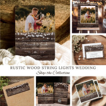 Rustic Wood and String Lights Wedding