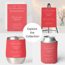 Modern Pink Red Bachelorette Party Supplies