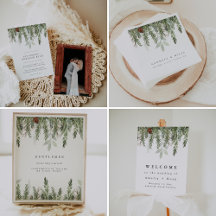 Rustic Pine Holiday Wedding Collection   EVERGREEN
