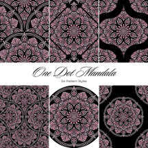 Dusky Rose Floral Fronds Mandala Custom Name Gifts