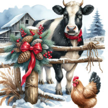 Rustic Farm Animals Christmas