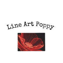 Line Art Red Poppy