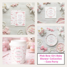 Pink Bow Girl Baby Shower Collection – Cute Party 