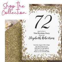 72nd Birthday Gold Glam Glitter Celebration
