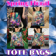 Spring Floral Tote Bags