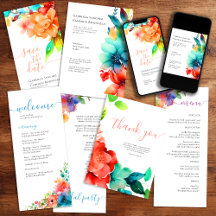 Bold Bright Watercolor Floral Collection