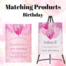 Birthday girl - pink glitter balloons