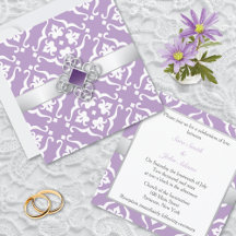 Amethyst Lily Floral Damask Wedding Suite