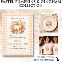 Thanksgiving Pastel Pumpkins & Gingham
