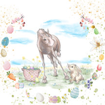 Oster-Dekoration, Pappgeschirr und Tischdekoration