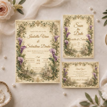 Romantic Vintage Purple Calla Lily Wedding