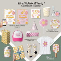 Pickleball Party Collection: Retro Flower Power 