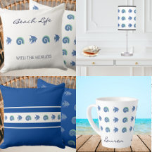 BLUE STRIPES SHELLS AND FISH