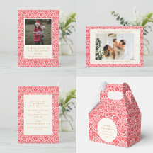 Festive Red Damask Christmas