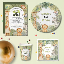 Wild One Jungle ZOO Animals First Birthday