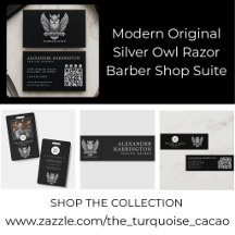 Modern Original Silver Owl Razor Barber Shop Suite