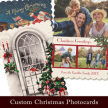 Vintage Style Christmas Photo Cards