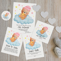The Cute Pink Little Bear Baby Shower Collection