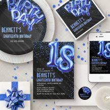 Blue Foil Number Balloons Birthday Party