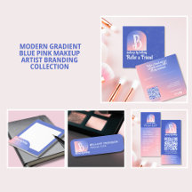 Modern Gradient Blue Pink Makeup Artist Collection