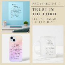 Trust in the Lord Bible Verse Floral Watercolor