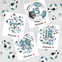 Soccer birthday celebration Teal