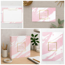 Pink Watercolor Brushstrokes Beauty Business Suite