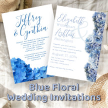 Blue Hydrangea Wedding Invitations