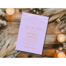 Modern Elegant Lilac Save the Date Invitations