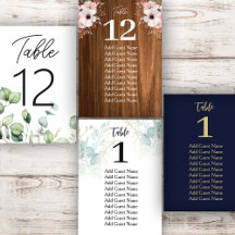 Elegant Wedding Table Numbers
