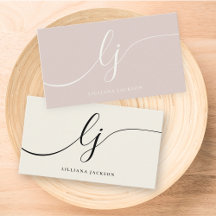 Script Monogram Initials Luxury Business Cards
