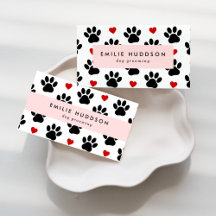 Black Paws, Red Hearts Business Cards Collection