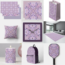 Lavender Mauve Pink Purple Geometric Abstract Art 